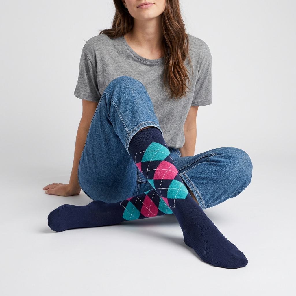 Chaussettes de Compression Mixte - Motif Losanges Belleallure-Paris