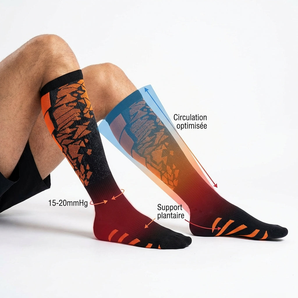 Jambes Légères Toute la Journée - Chaussettes de Compression Homme Belleallure-Paris