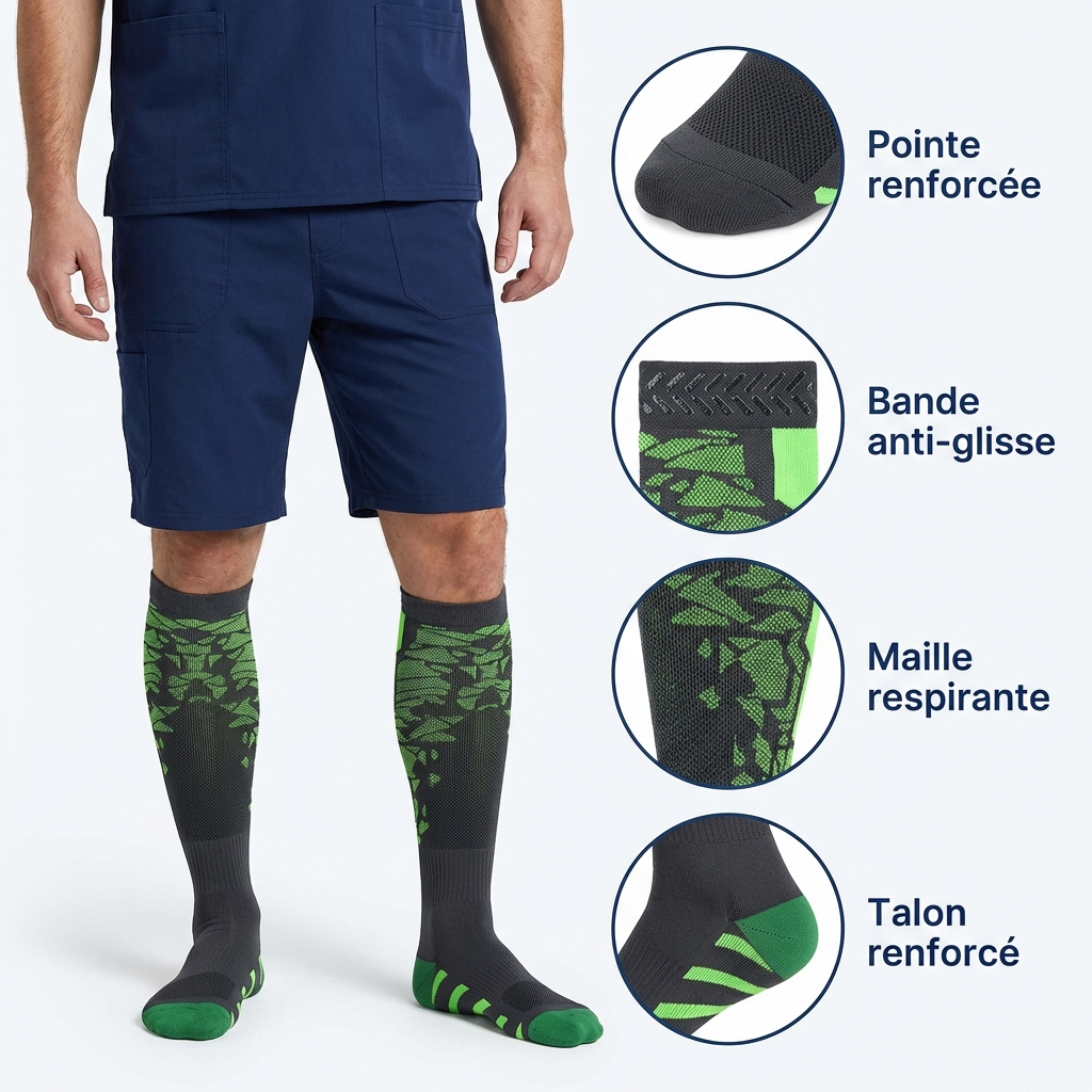 Jambes Légères Toute la Journée - Chaussettes de Compression Homme Belleallure-Paris