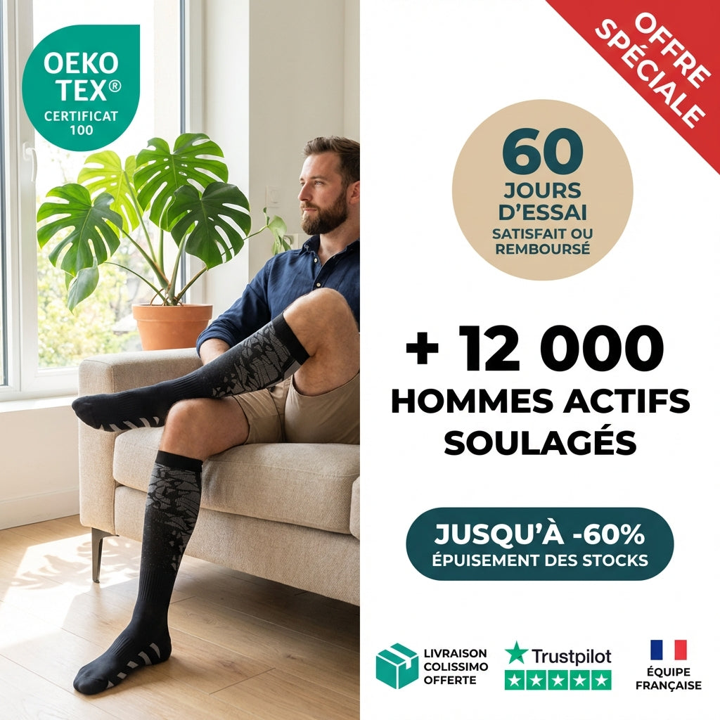 Jambes Légères Toute la Journée - Chaussettes de Compression Homme Belleallure-Paris