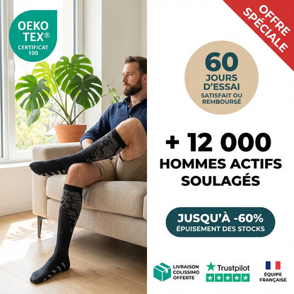 Jambes Légères Toute la Journée - Chaussettes de Compression Homme Belleallure-Paris
