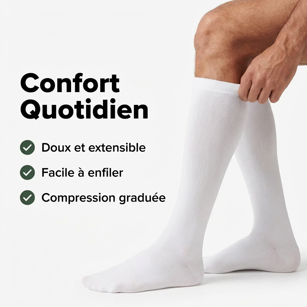 Chaussettes de Compression Homme Unies - Élégantes et Confortables Belleallure-Paris